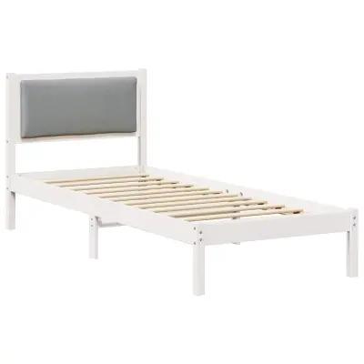 vidaXL Konstrukcija postelje z vzglavjem Svetlo siva 80 x 190 cm