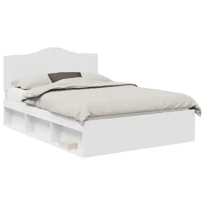 vidaXL Konstrukcija postelje Bela 160 x 200 cm Masivno borovo les