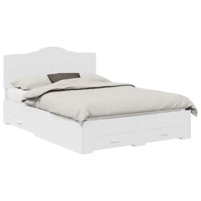 vidaXL Konstrukcija postelje Bela 160 x 200 cm Konstruiran les