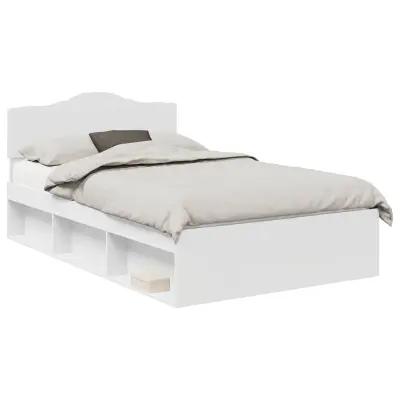 vidaXL Konstrukcija postelje Bela 120 x 200 cm Masivno borovo les