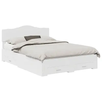 vidaXL Konstrukcija postelje Bela 160 x 200 cm Konstruiran les