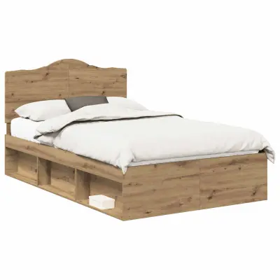 vidaXL Konstrukcija postelje Oreh 120 x 190 cm Masivno borovo les