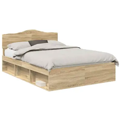 vidaXL Konstrukcija postelje Sonoma 140 x 190 cm Masivno borovo les