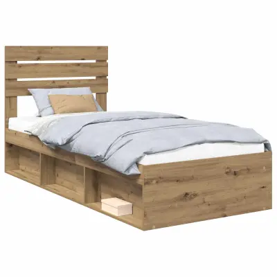 vidaXL Konstrukcija postelje Oreh 100 x 200 cm Masivno borovo les