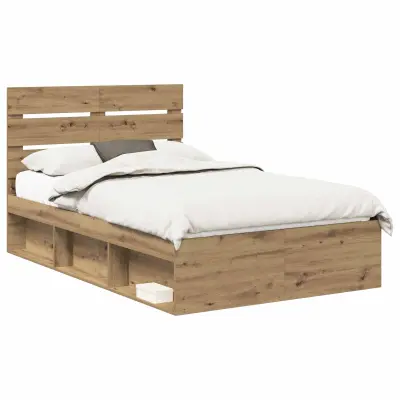 vidaXL Konstrukcija postelje Oreh 120 x 190 cm Masivno borovo les
