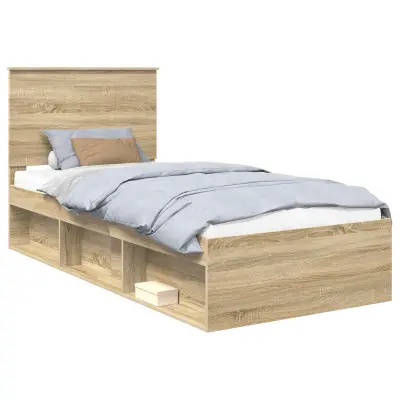 vidaXL Konstrukcija postelje Sonoma 90 x 190 cm Masivno borovo les