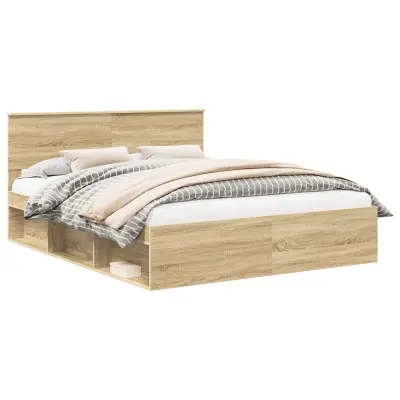 vidaXL Konstrukcija postelje Sonoma 160 x 200 cm Masivno borovo les