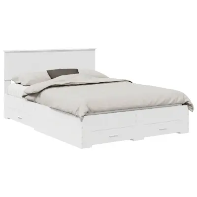vidaXL Konstrukcija postelje Bela 140 x 200 cm Konstruiran les