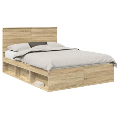 vidaXL Konstrukcija postelje Sonoma 140 x 190 cm Masivno borovo les