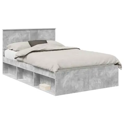 vidaXL Konstrukcija postelje Beton 120 x 200 cm Masivno borovo les