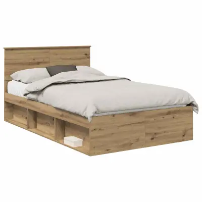 vidaXL Konstrukcija postelje Oreh 120 x 190 cm Masivno borovo les