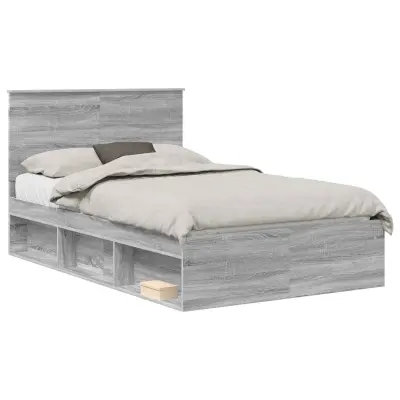 vidaXL Konstrukcija postelje z vzglavjem Siva Sonoma 120 x 200 cm