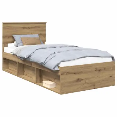 vidaXL Konstrukcija postelje Oreh 90 x 190 cm Masivno borovo les