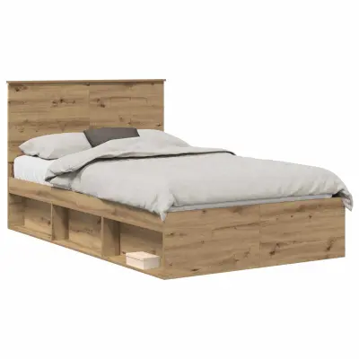 vidaXL Konstrukcija postelje Oreh 120 x 190 cm Masivno borovo les