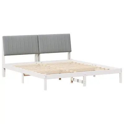 vidaXL Konstrukcija postelje z vzglavjem Svetlo siva 180 x 200 cm