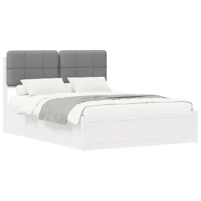 vidaXL Posteljni okvir z oblazinjenim vzglavjem Svetlo siva