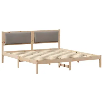 vidaXL Konstrukcija postelje Taupe 200 x 200 cm Masivno borovo les