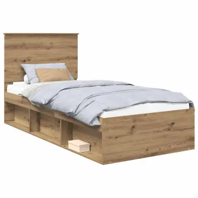 vidaXL Konstrukcija postelje Oreh 100 x 200 cm Masivno borovo les