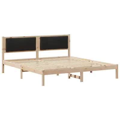 vidaXL Konstrukcija postelje Črna 200 x 200 cm Masivno borovo les