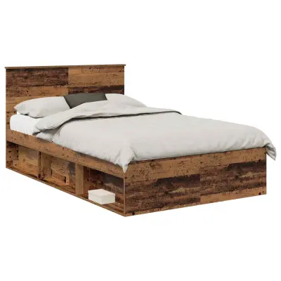 vidaXL Konstrukcija postelje Star les 135 x 190 cm Konstruiran les