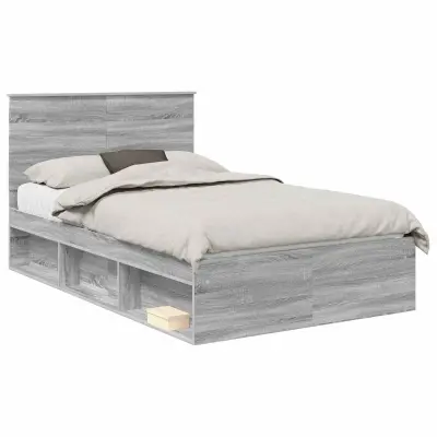 vidaXL Konstrukcija postelje z vzglavjem Siva Sonoma 120 x 200 cm