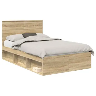 vidaXL Konstrukcija postelje Sonoma 120 x 190 cm Masivno borovo les