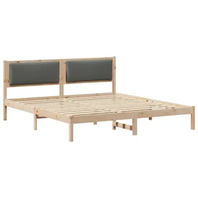 vidaXL Konstrukcija postelje z vzglavjem Temno siva 200 x 200 cm