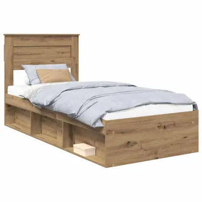 vidaXL Konstrukcija postelje Oreh 100 x 200 cm Masivno borovo les