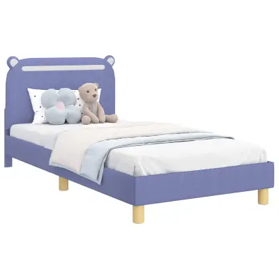 vidaXL Otroški posteljni okvir z vznožjem Jeans modra 90 x 190 cm