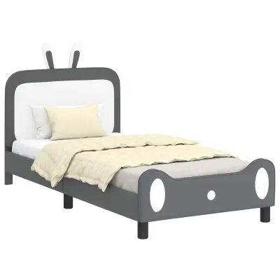 vidaXL Otroški posteljni okvir z vznožjem Svetlo siva 80 x 200 cm PU