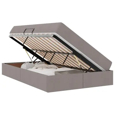 vidaXL Postelja z dodatnim prostorom za shranjevanje in vzmetnico