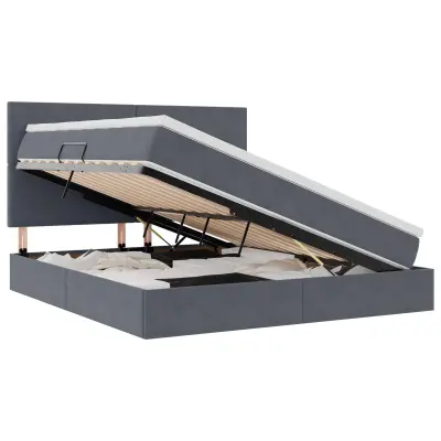 vidaXL Postelja z dodatnim prostorom za shranjevanje in LED osvetlitvijo