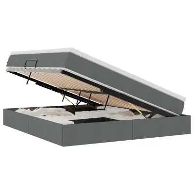 vidaXL Postelja z dodatnim prostorom za shranjevanje in vzmetnico