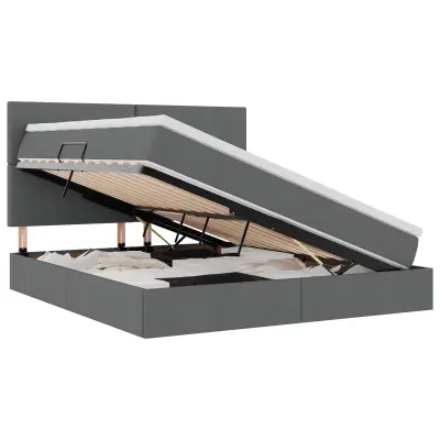 vidaXL Postelja z dodatnim prostorom za shranjevanje in LED osvetlitvijo