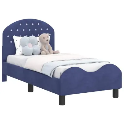 vidaXL Posteljica za malčke z vzglavjem Policijska modra 70 x 140 cm