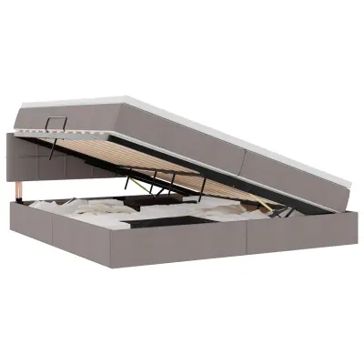 vidaXL Postelja z dodatnim prostorom za shranjevanje in vzmetnico