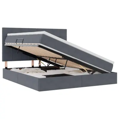 vidaXL Postelja z dodatnim prostorom za shranjevanje in LED osvetlitvijo