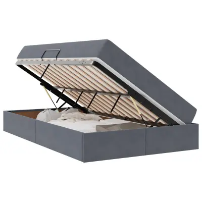 vidaXL Postelja z dodatnim prostorom za shranjevanje in vzmetnico