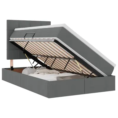 vidaXL Postelja z dodatnim prostorom za shranjevanje in LED osvetlitvijo