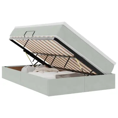 vidaXL Postelja z dodatnim prostorom za shranjevanje in vzmetnico