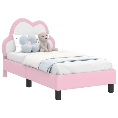 vidaXL Posteljica za malčke z vzglavjem Roza 70 x 140 cm PU