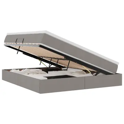 vidaXL Postelja z dodatnim prostorom za shranjevanje in vzmetnico