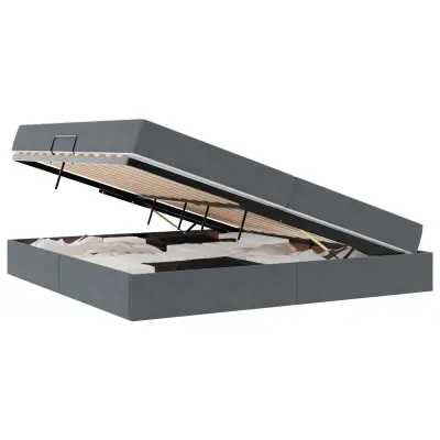 vidaXL Postelja z dodatnim prostorom za shranjevanje in vzmetnico