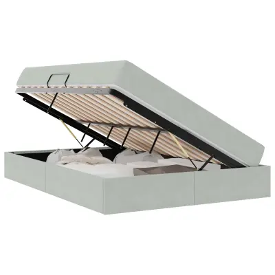 vidaXL Postelja z dodatnim prostorom za shranjevanje in vzmetnico