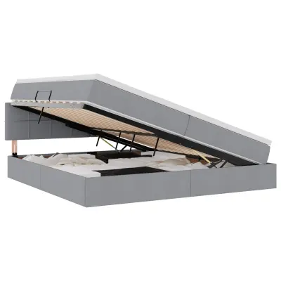 vidaXL Postelja z dodatnim prostorom za shranjevanje in vzmetnico