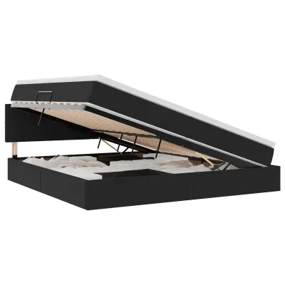 vidaXL Postelja z dodatnim prostorom za shranjevanje in LED osvetlitvijo