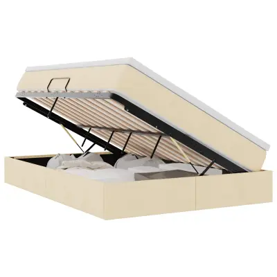 vidaXL Postelja z dodatnim prostorom za shranjevanje in vzmetnico