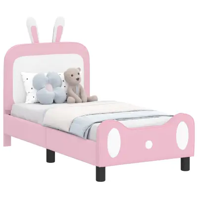 vidaXL Posteljica za malčke z vzglavjem Roza 70 x 140 cm PU