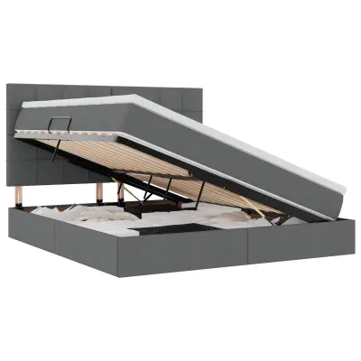 vidaXL Postelja z dodatnim prostorom za shranjevanje in LED osvetlitvijo