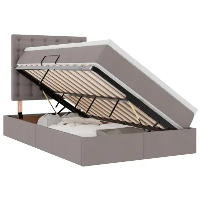 vidaXL Postelja s shranjevanjem Taupe 120 x 200 cm Umjetno usnje